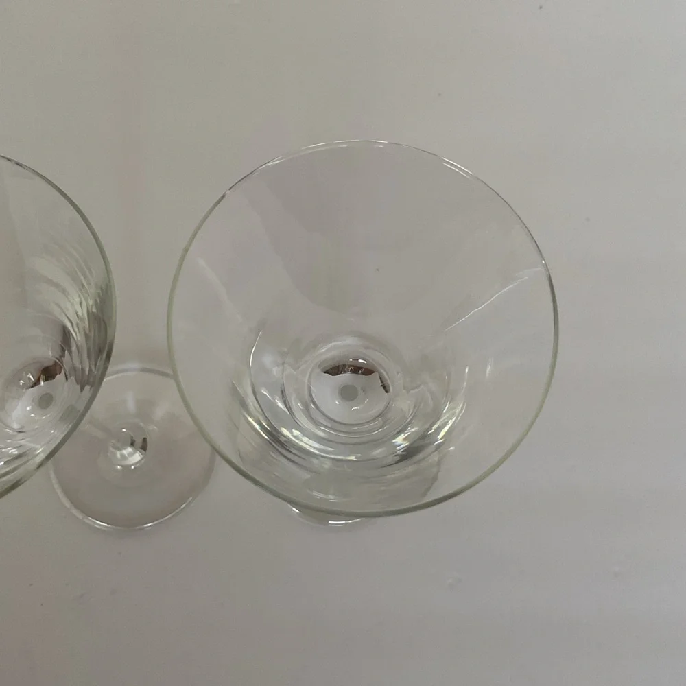 Pair of Authentic Grey Goose Etched Martini Glasses (Set of 2)